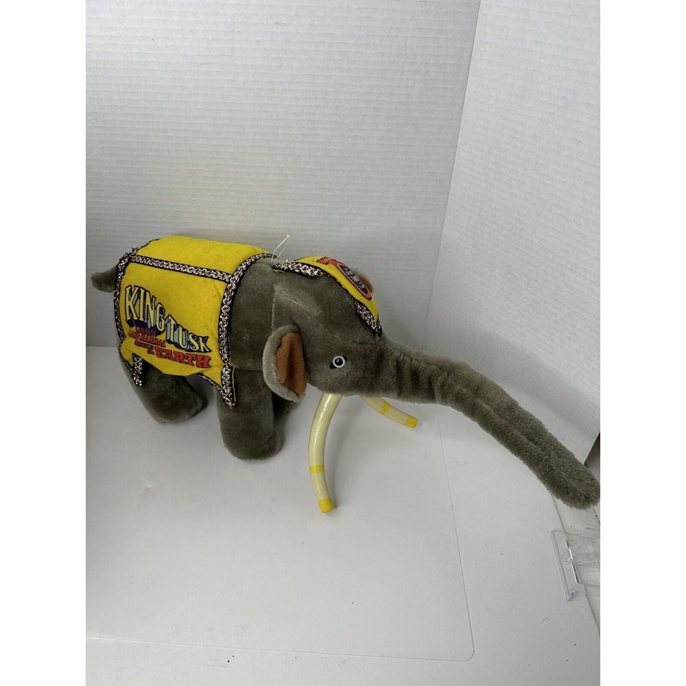 Vintage Ringling Bros Barnum and Bailey Circus King Tusk Elephant Plush 80s
